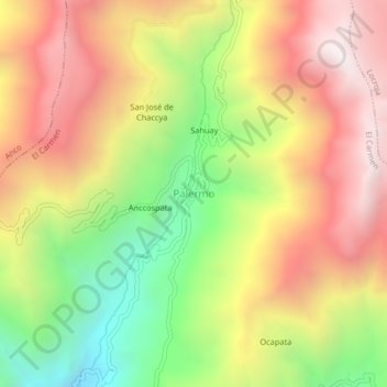 Palermo topographic map, elevation, terrain