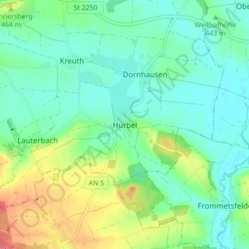 Hürbel topographic map, elevation, terrain