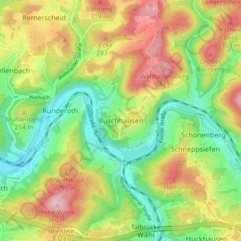 Buschhausen topographic map, elevation, terrain