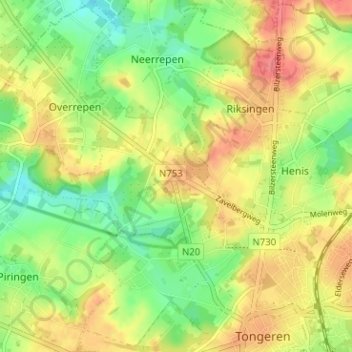 Zavelberg topographic map, elevation, terrain