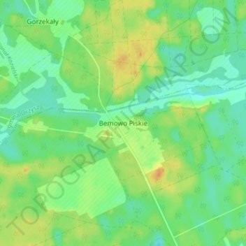 Bemowo Piskie topographic map, elevation, terrain