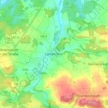 Liebenstein topographic map, elevation, terrain