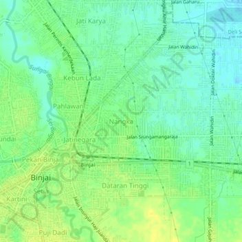 Nangka topographic map, elevation, terrain