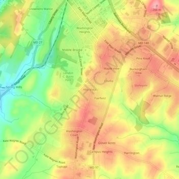 Alto Vista topographic map, elevation, terrain