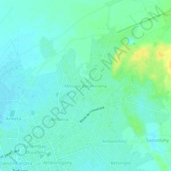 Mitsinjo Betanimena topographic map, elevation, terrain