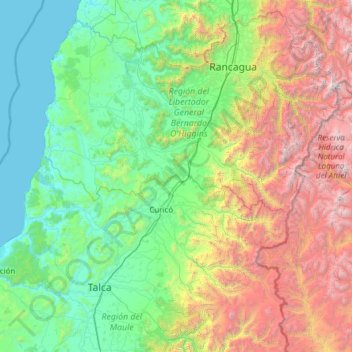 Zona Central topographic map, elevation, terrain