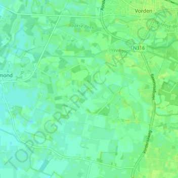 Delden topographic map, elevation, terrain