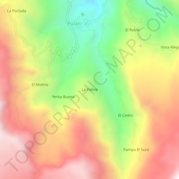 La Palma topographic map, elevation, terrain