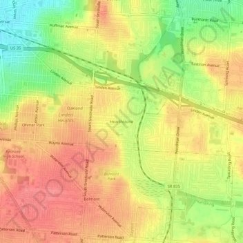 Hearthstone topographic map, elevation, terrain