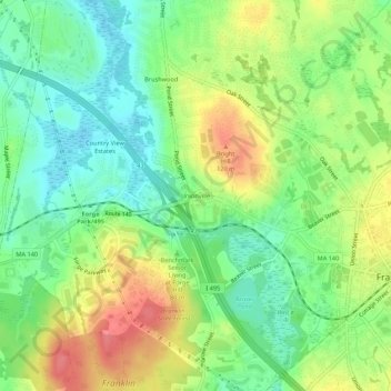 Unionville topographic map, elevation, terrain