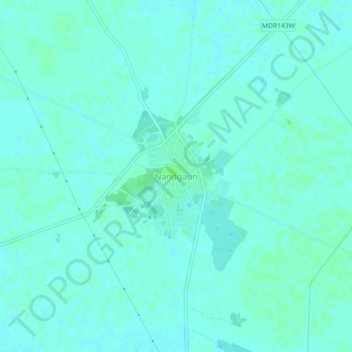 Nandgaon topographic map, elevation, terrain