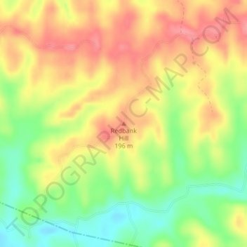 Redbank Hill topographic map, elevation, terrain