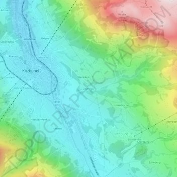 Zephirau topographic map, elevation, terrain