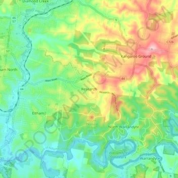 Research topographic map, elevation, terrain