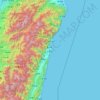 Comté de Hualien topographic map, elevation, terrain