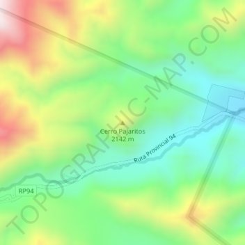 Cerro Pajaritos topographic map, elevation, terrain