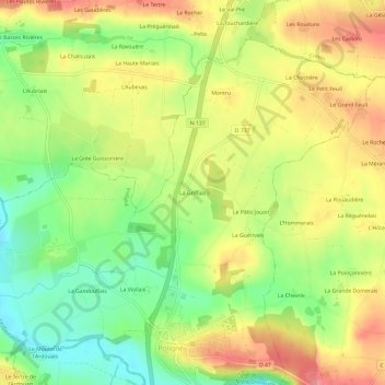 La Griffais topographic map, elevation, terrain