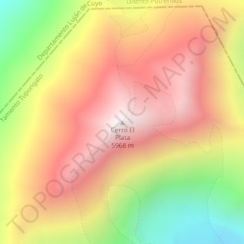 Cerro El Plata topographic map, elevation, terrain