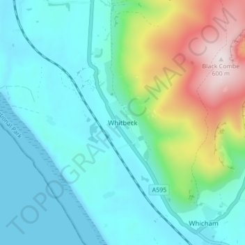 Whitbeck topographic map, elevation, terrain