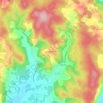 La Penchénerie topographic map, elevation, terrain