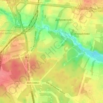 Жабкино topographic map, elevation, terrain