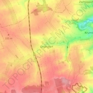 Ottendorf topographic map, elevation, terrain