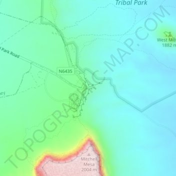 Monument Valley topographic map, elevation, terrain