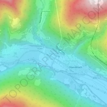 Räuflach topographic map, elevation, terrain