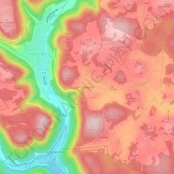 Steighaus topographic map, elevation, terrain