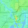 Clarkes topographic map, elevation, terrain