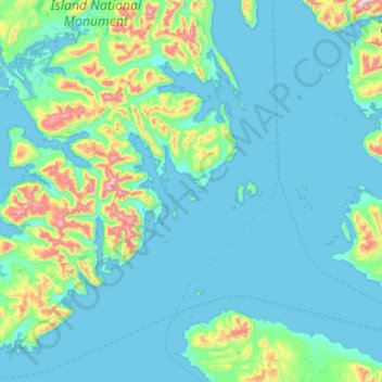 San Juan Islands topographic map, elevation, terrain
