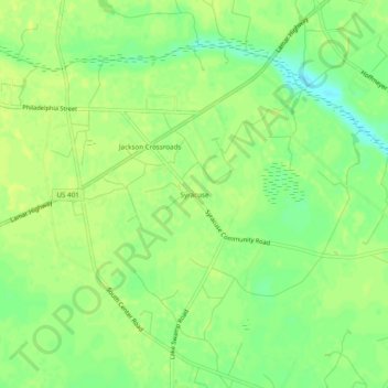 Syracuse topographic map, elevation, terrain