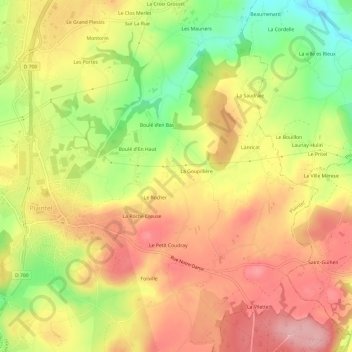Brangolo topographic map, elevation, terrain
