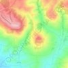 View on hills and ‘drunk’ roads topographic map, elevation, terrain
