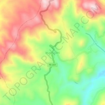 Huninquiri topographic map, elevation, terrain