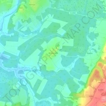 Mooseurach topographic map, elevation, terrain