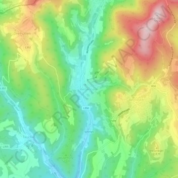 Rettenbach topographic map, elevation, terrain