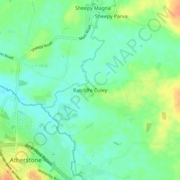 Ratcliffe Culey topographic map, elevation, terrain