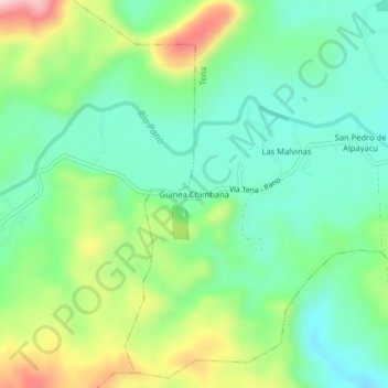 Guinea Chimbana topographic map, elevation, terrain