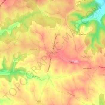 L'Hospitalet topographic map, elevation, terrain