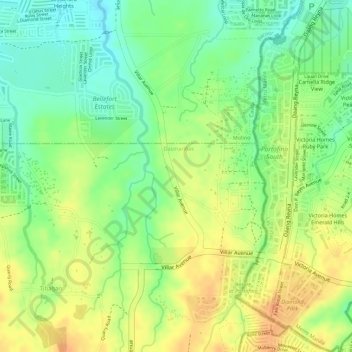 Villar City Heritage Tree topographic map, elevation, terrain