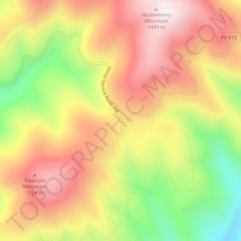 Fernan Saddle topographic map, elevation, terrain