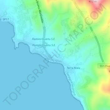 Salmagi topographic map, elevation, terrain