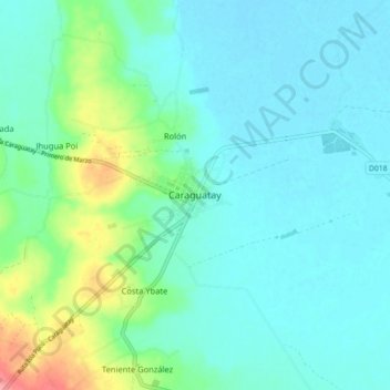 Caraguatay topographic map, elevation, terrain