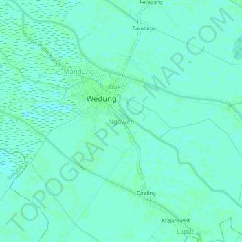 Ngawen topographic map, elevation, terrain