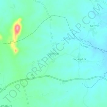 Junwani topographic map, elevation, terrain