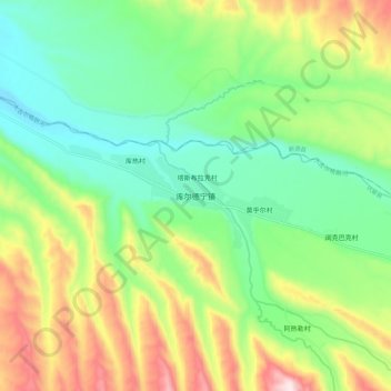 库尔德宁镇 topographic map, elevation, terrain