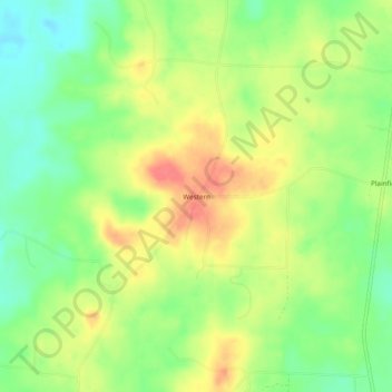 Western topographic map, elevation, terrain