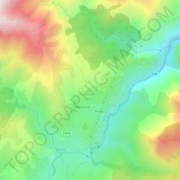 Costa topographic map, elevation, terrain