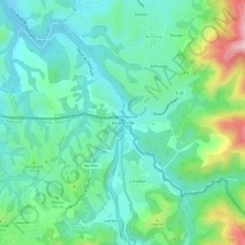 Dantxarinea topographic map, elevation, terrain